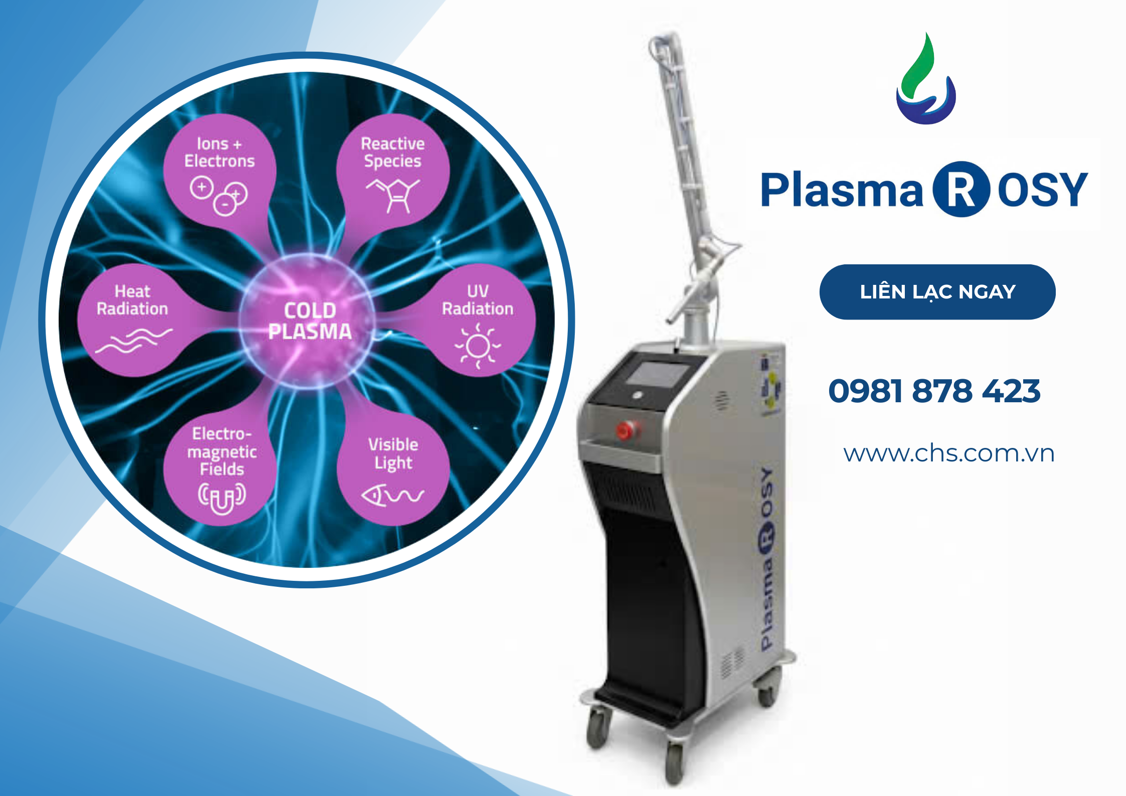 Chiếu Plasma lạnh có thể tác động trực tiếp lên vết thương hở biến đổi môi trường để giúp các vết thương liền nhanh hơn.