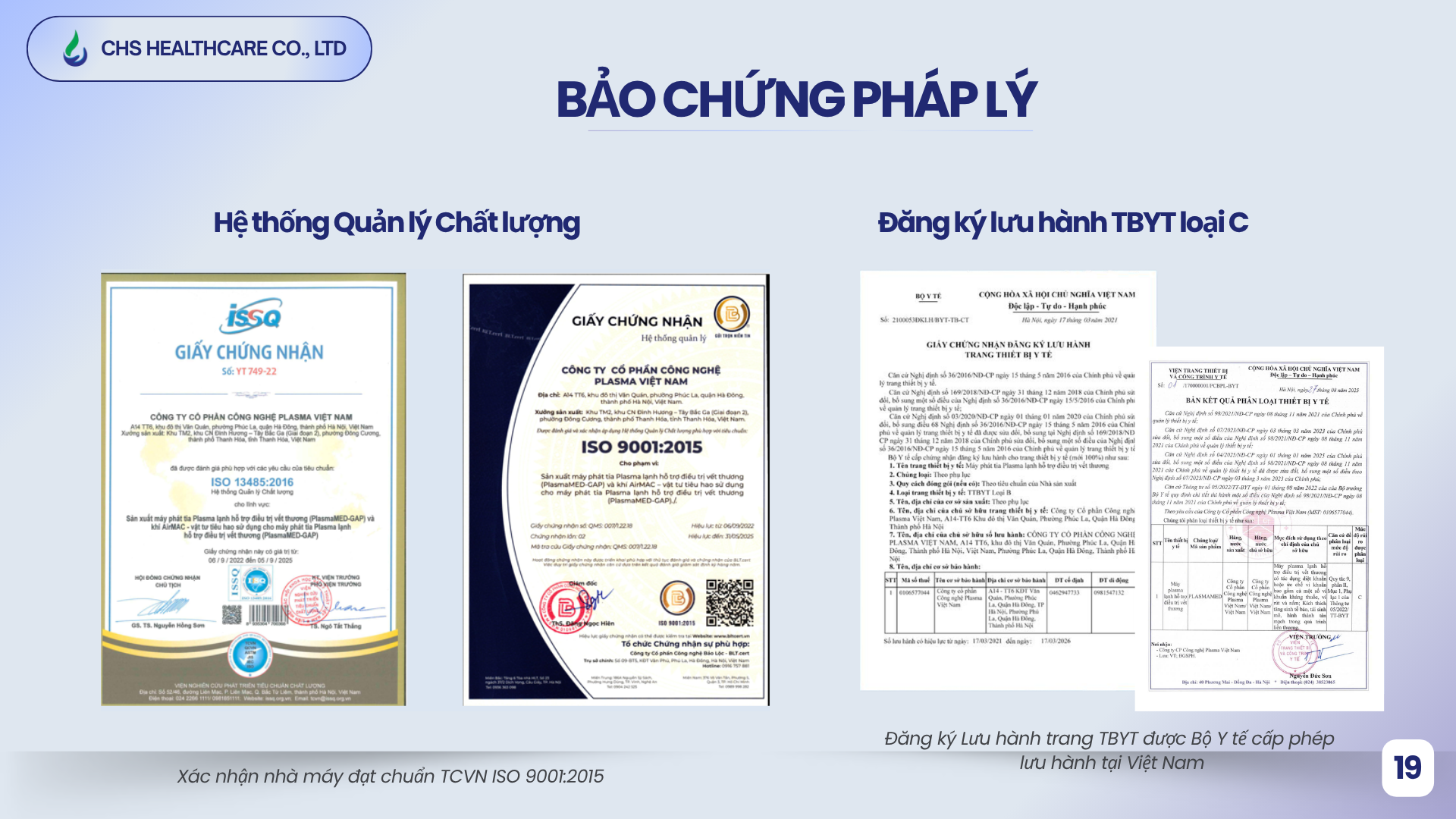 Công nghệ Plasma lạnh - PlasmaMED-GAP/ PlasmaRosy® với tiêu chuẩn và Đăng ký lưu hành TBYT loại C