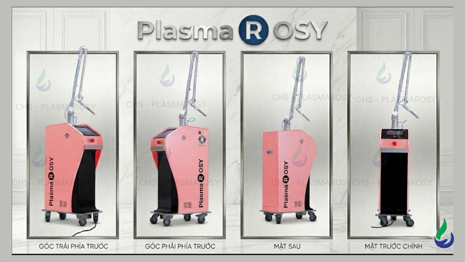 CHS sẽ cung cấp PlasmaRosy hỗ trợ tùy chọn màu sắc máy (Hồng, Xám, Trắng...) theo bộ nhận diện thương hiệu riêng của cơ sở bạn.